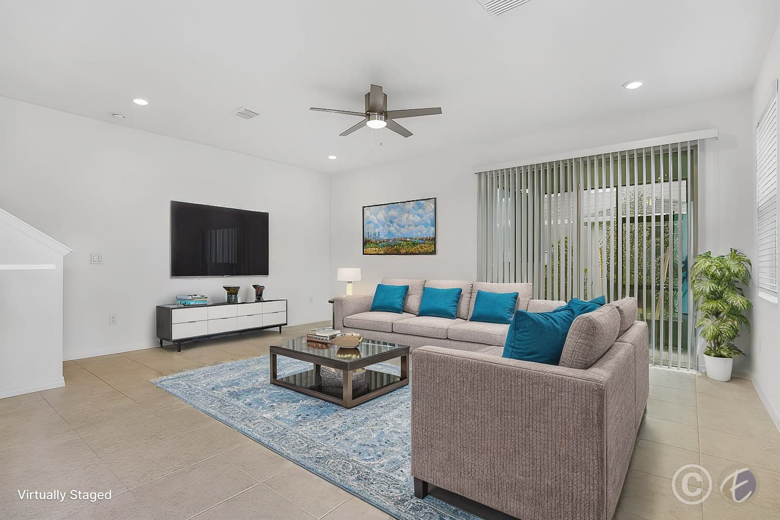 Home for Rent: 5735 Spotted Harrier Way, Lithia - Virtual Staged Living Room