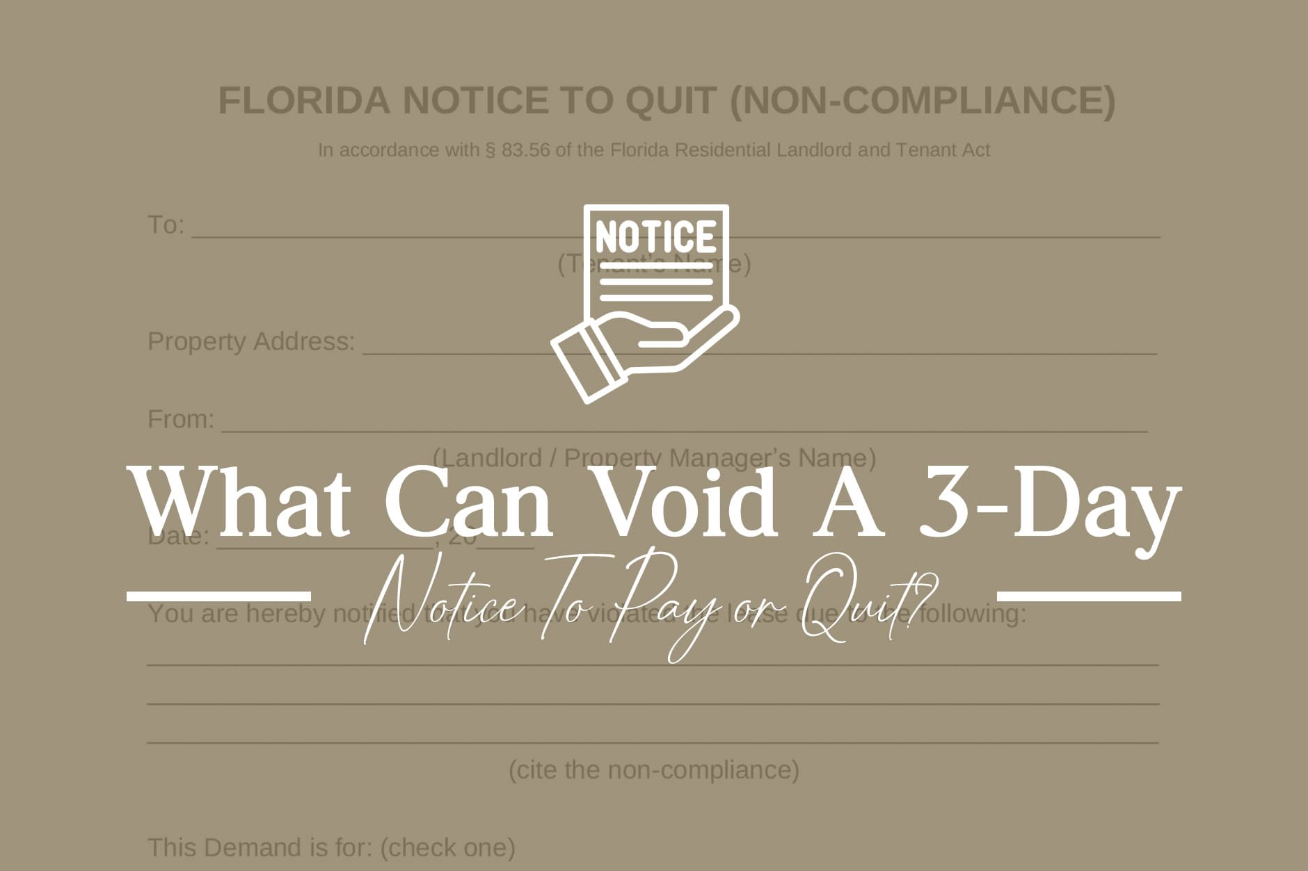 3-Day Notice To Quit